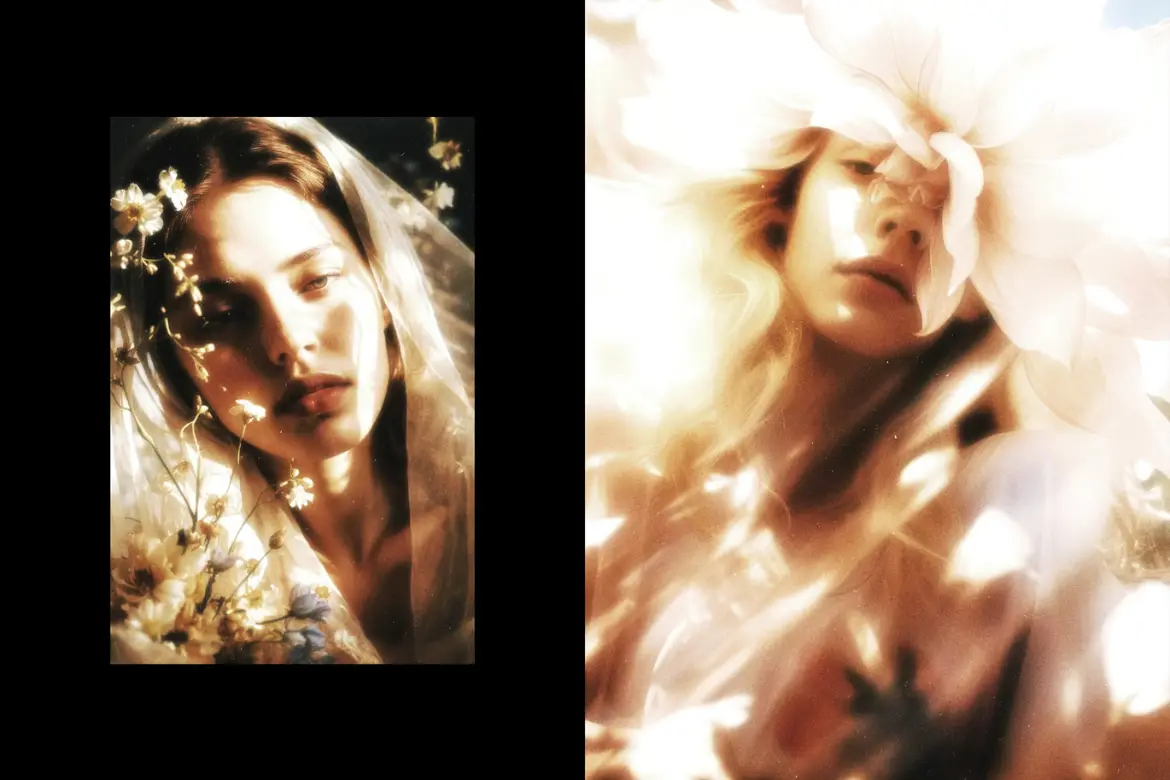 柔光晕影PSD照片特效模板 Soft Glow Photo Effect