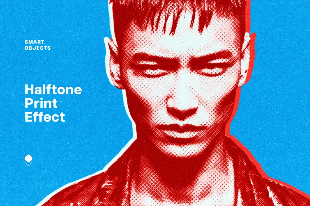 网点印刷PSD照片特效模板 Halftone Print Effect