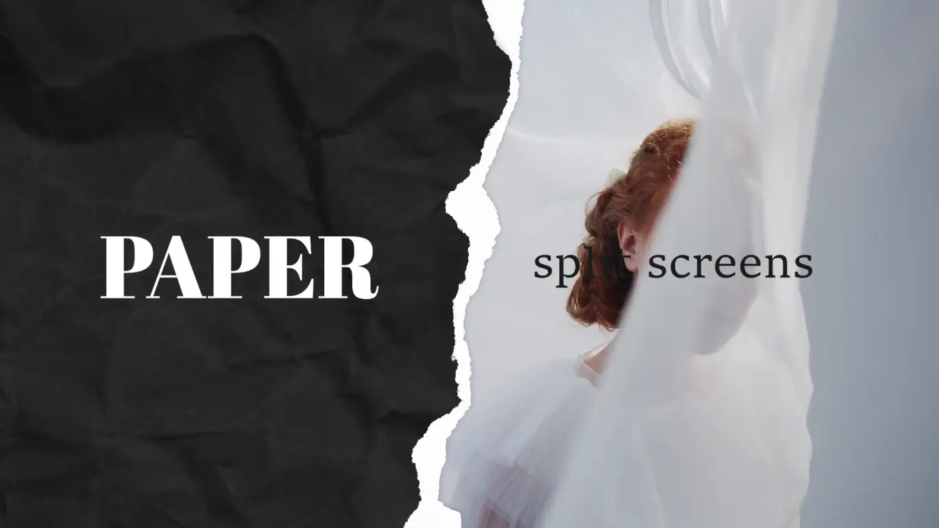 纸张撕裂分屏PR特效模板 Paper Split Screen