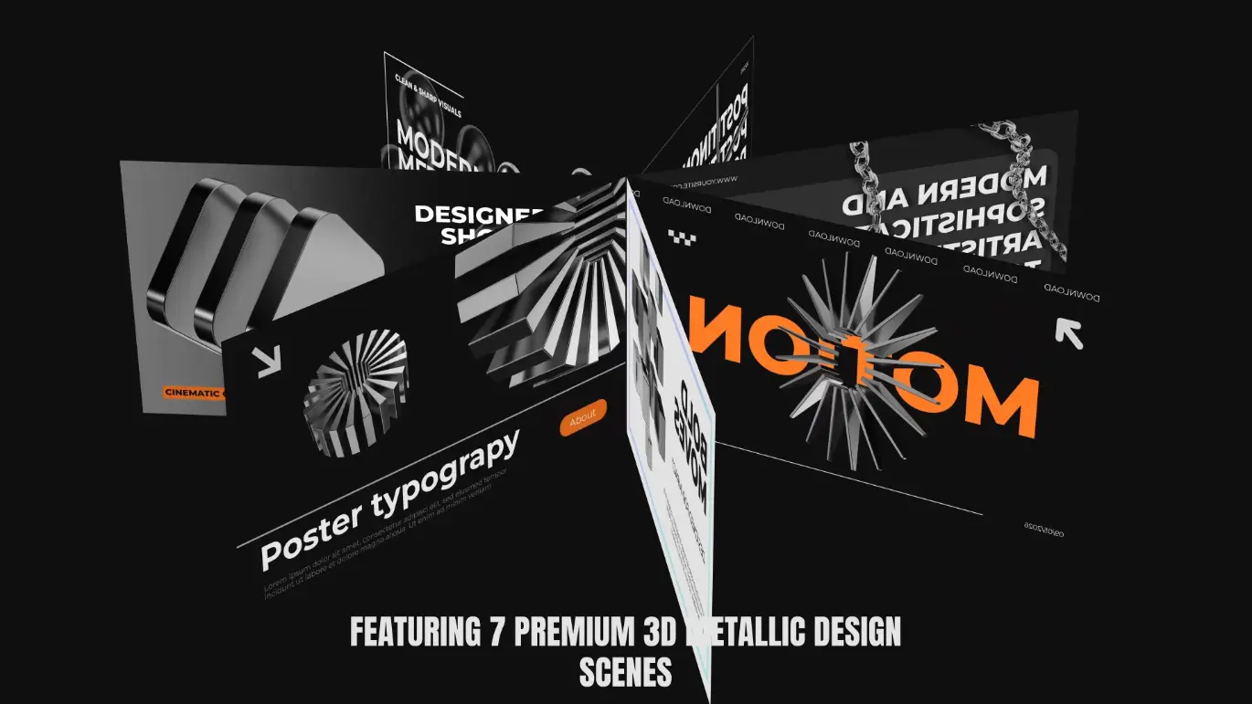 3D立体文字海报PR动态图形模板 3D Typography Poster MOGRT