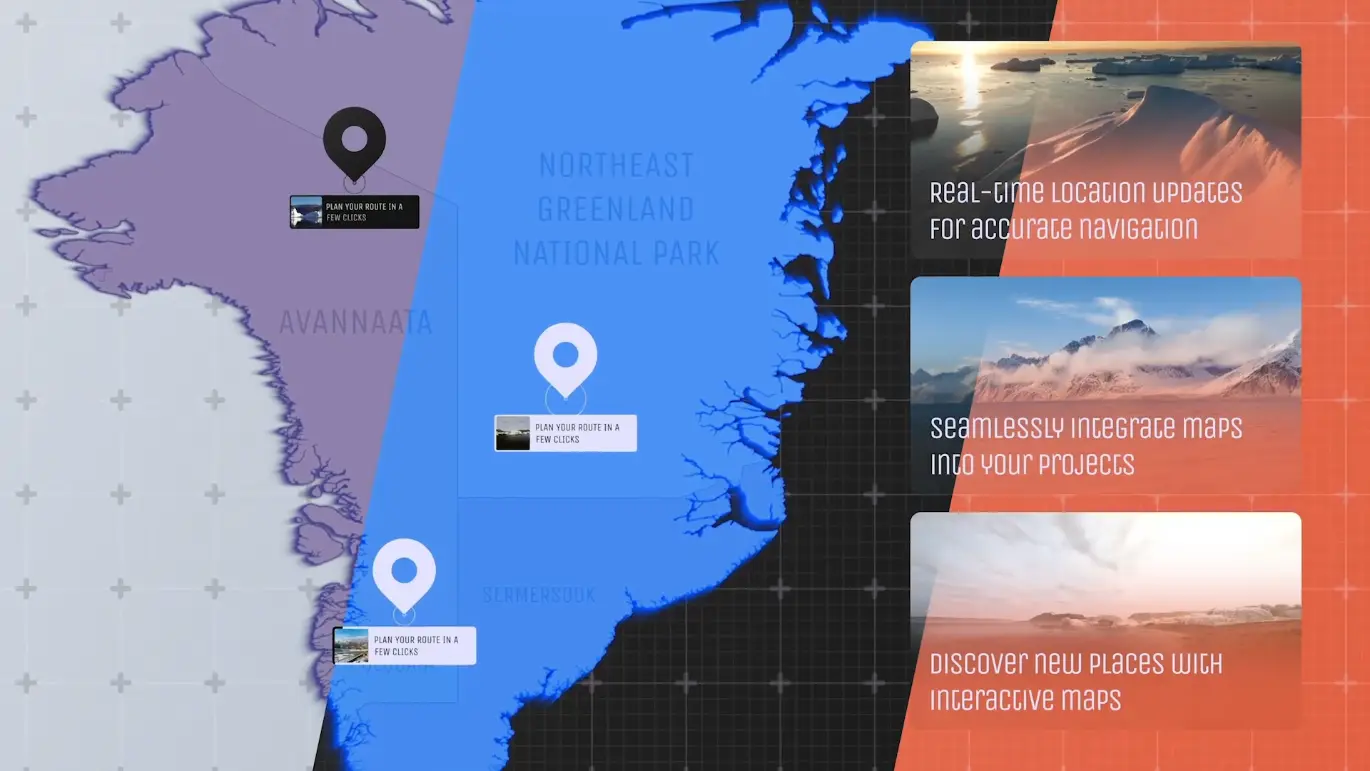 格陵兰岛地图AE可视化模板 Greenland Map – Autonomous Territory