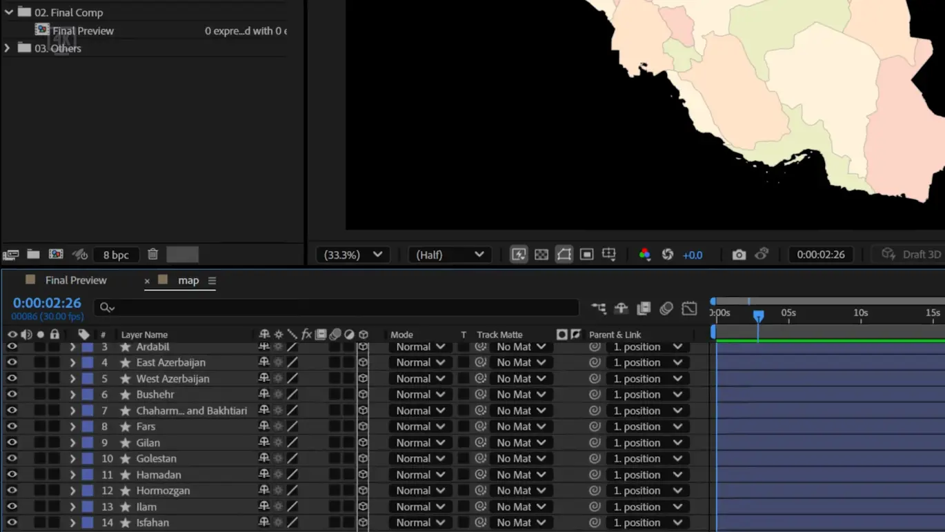 格陵兰岛地图AE可视化模板 Greenland Map – Autonomous Territory