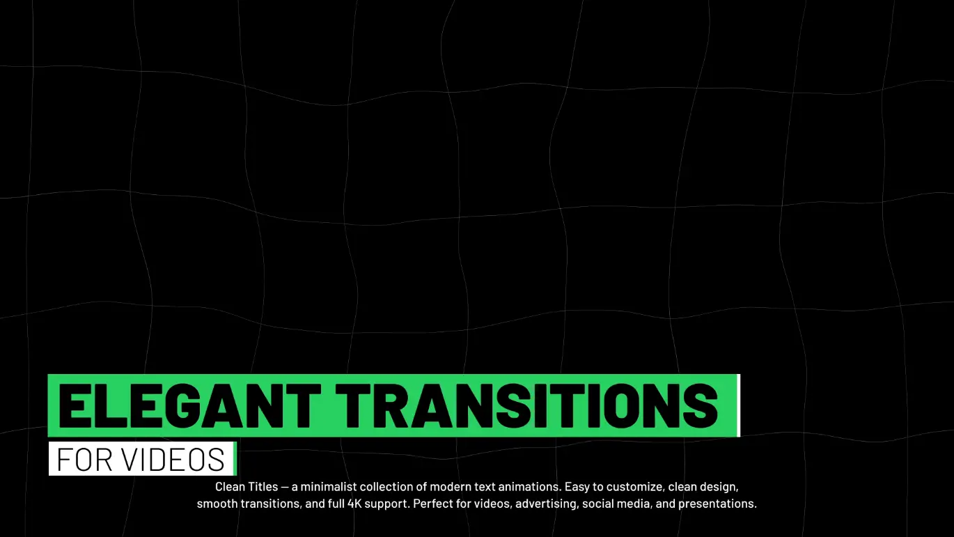 简约动态标题AE动画模板 Clean Titles \ AE