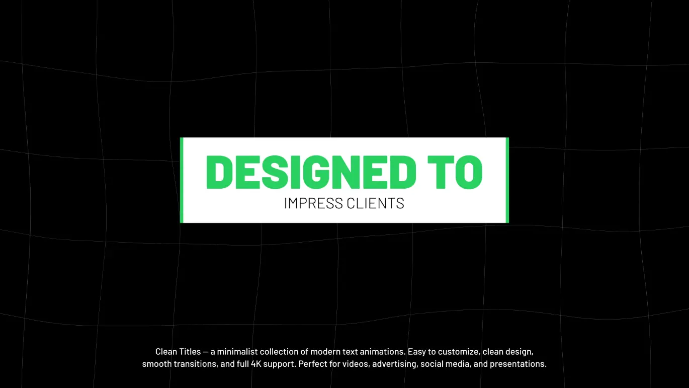 简约动态标题AE动画模板 Clean Titles \ AE
