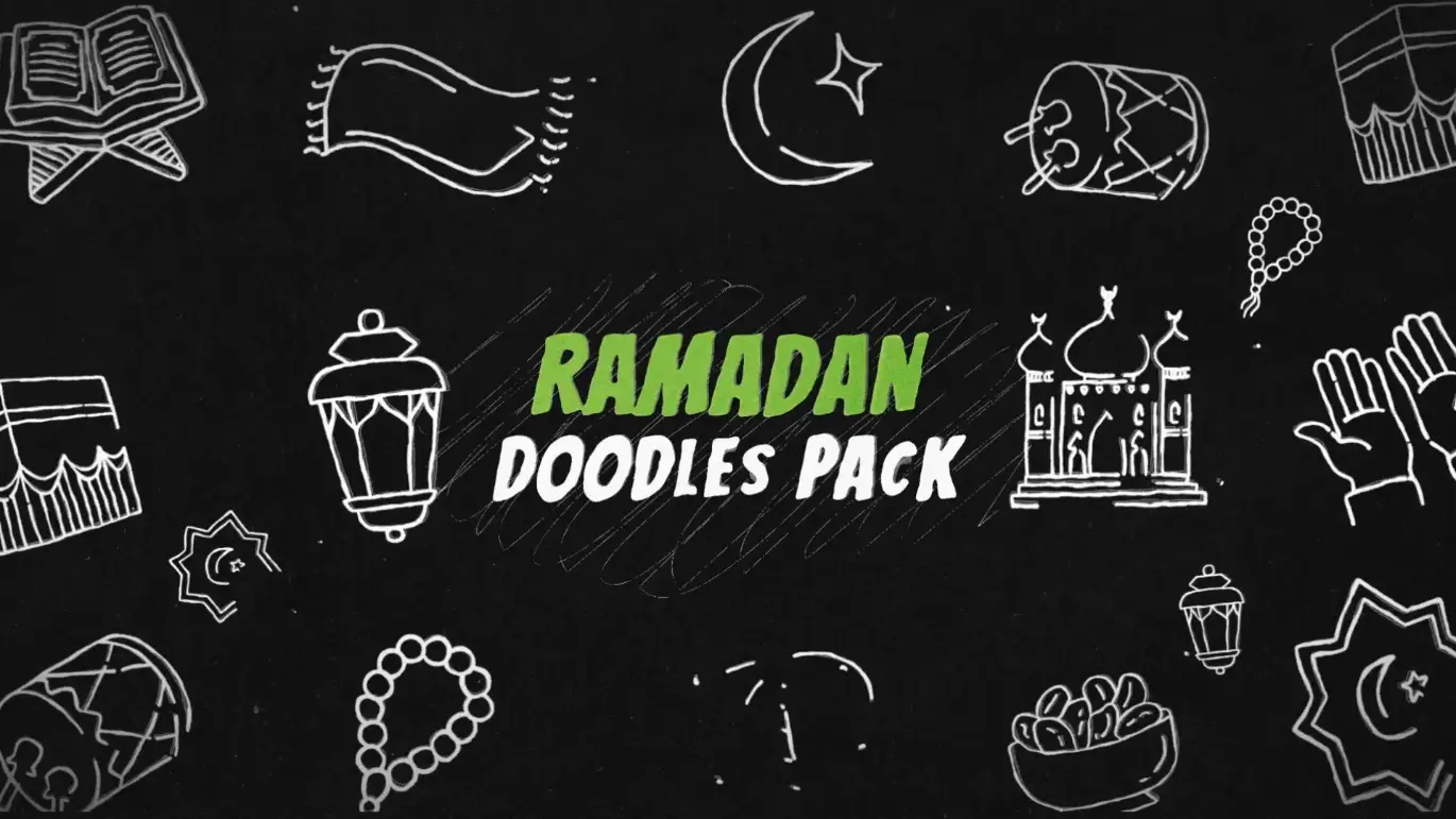 斋月涂鸦动画达芬奇模板 Ramadan Doodles Pack | DaVinci Resolve