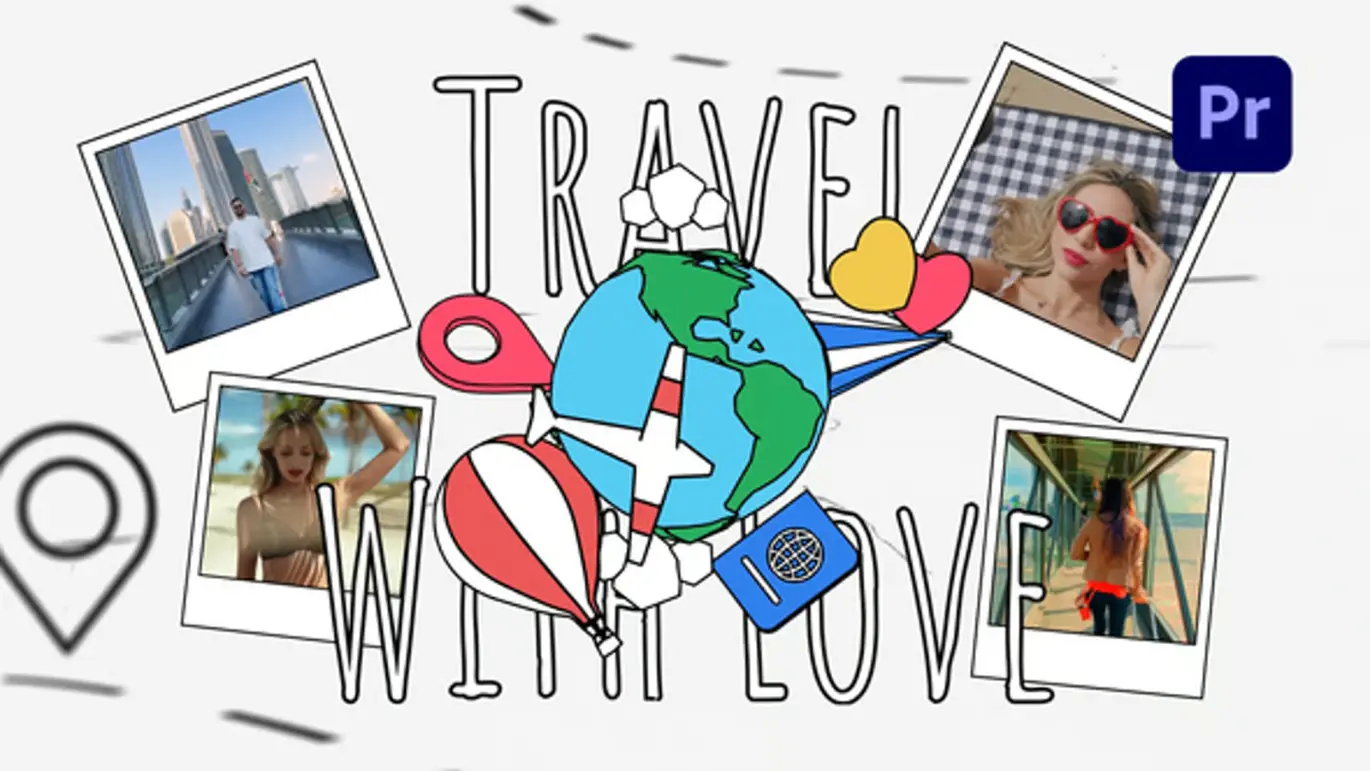 卡通风格旅行开场AE视频模板 Cartoon Style Travel Opener