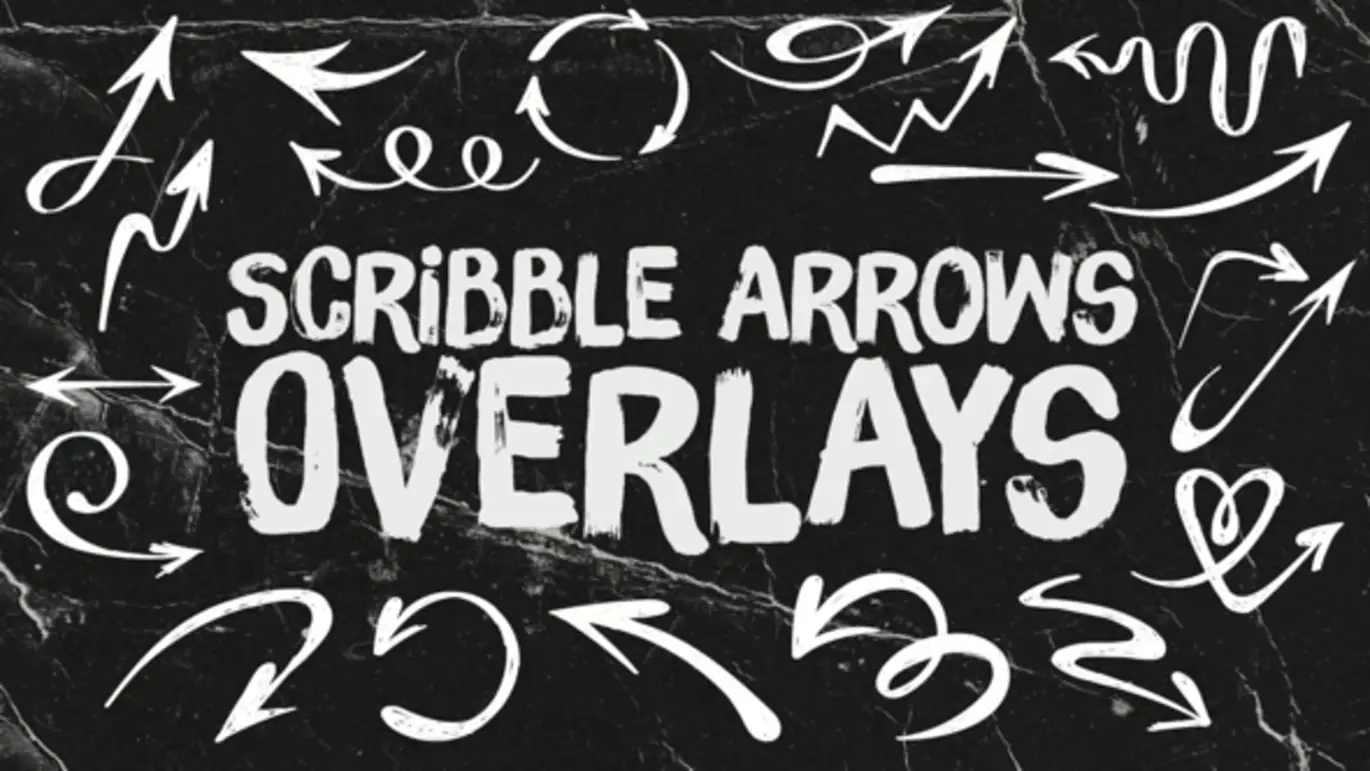 手绘涂鸦箭头FCPX/Motion叠加素材 Scribble Arrows Overlays