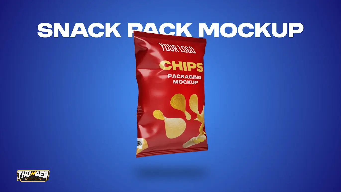 3D零食包装AE样机模板 3D Snack Packaging Mockup