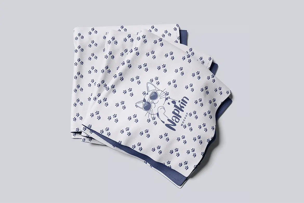 4款餐巾纸PSD样机模板 Napkin Mockup