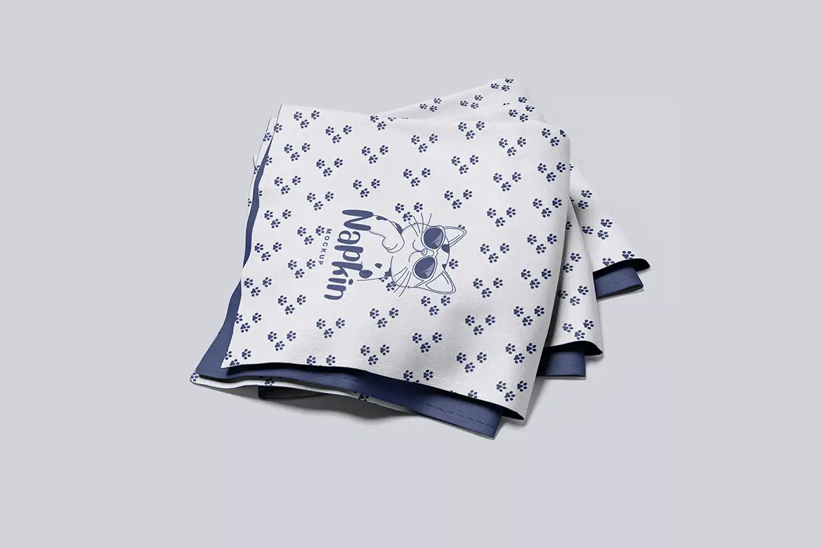 4款餐巾纸PSD样机模板 Napkin Mockup