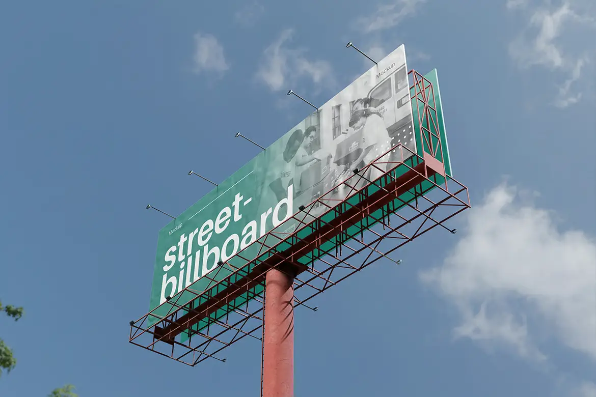 4款街头广告牌PSD样机模板 Street Billboard Mockup