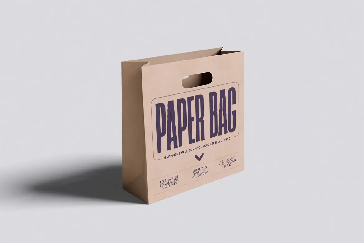 4款环保纸袋PSD样机模板 Paper Bag Mockup Set