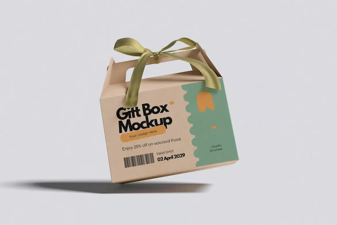 礼品盒PSD样机模板 Gift Box Mockup