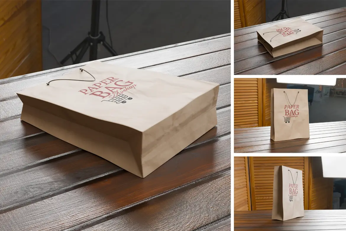 环保纸袋PSD样机模板套装 Paper Bag Mockup Set