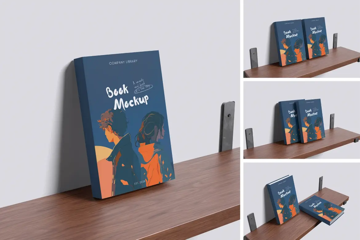 书籍封面PSD样机模板 Book Cover Mockup