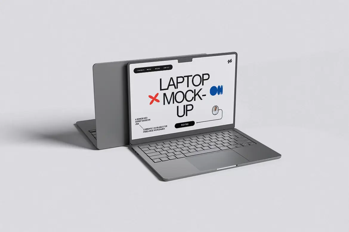 笔记本电脑PSD样机模板 High Quality Laptop Mockup