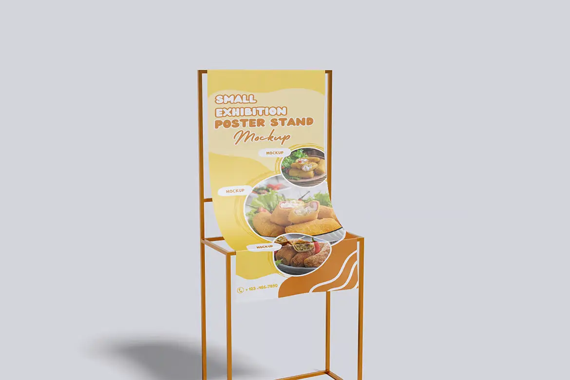 高品质立式海报架PSD样机模板 High Quality Stand Poster Mockup
