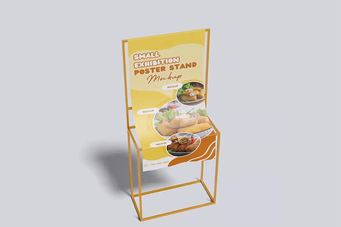 高品质立式海报架PSD样机模板 High Quality Stand Poster Mockup