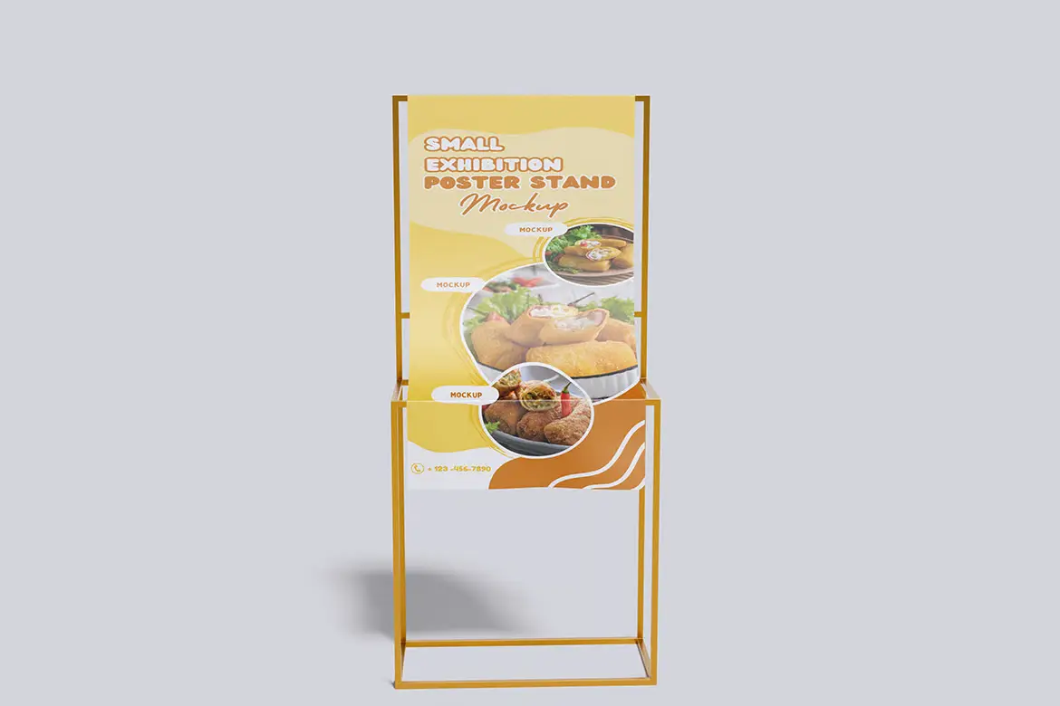 高品质立式海报架PSD样机模板 High Quality Stand Poster Mockup