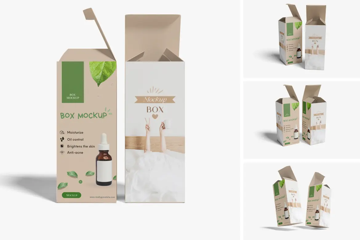 高品质包装盒PSD样机模板 High Quality Packaging Box Mockup