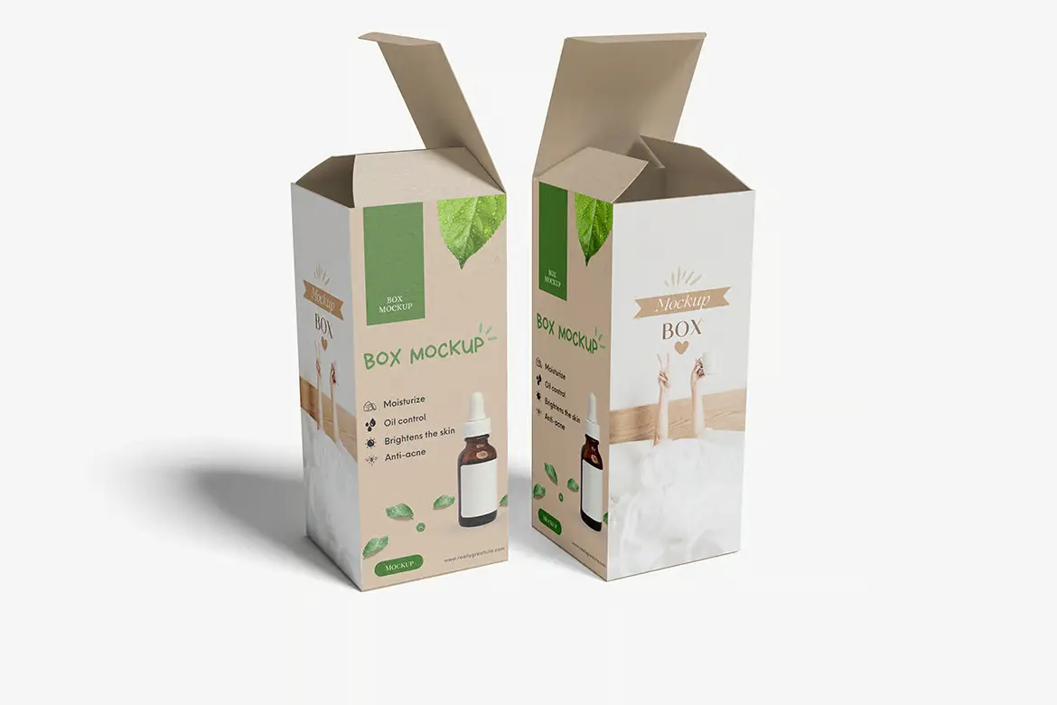 高品质包装盒PSD样机模板 High Quality Packaging Box Mockup