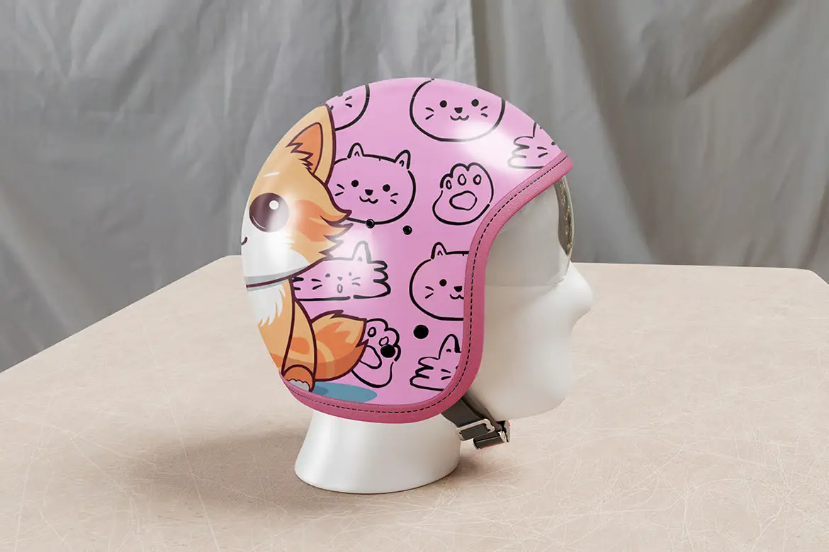 高品质摩托车头盔PSD样机模板 High Quality Motorcycle Helmet Mockup