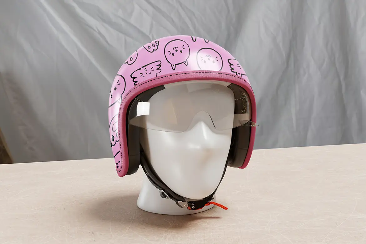 高品质摩托车头盔PSD样机模板 High Quality Motorcycle Helmet Mockup