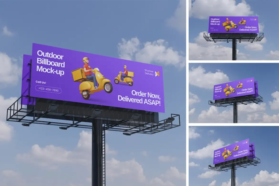 高品质广告牌PSD样机模板 High Quality Billboard Mockup