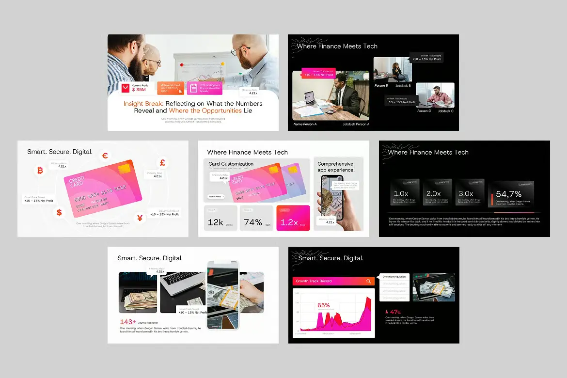 数字银行金融科技PPT模板 Digital Banking – PowerPoint Template