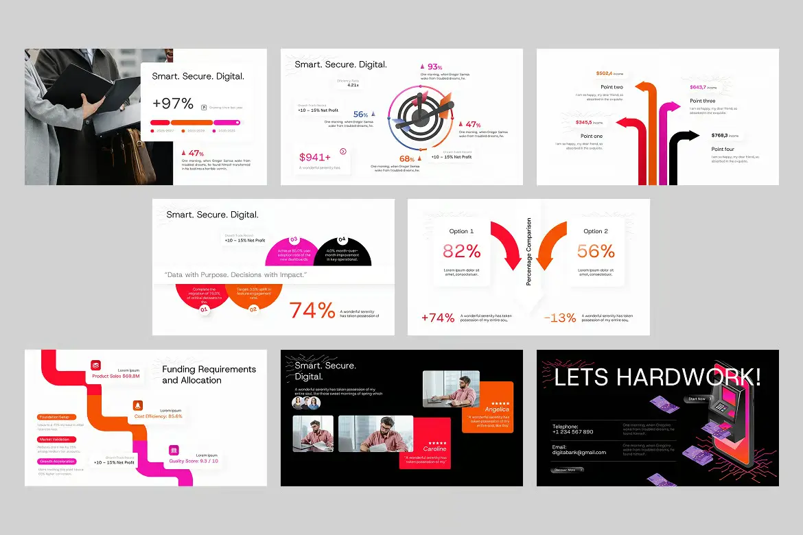 数字银行金融科技PPT模板 Digital Banking – PowerPoint Template