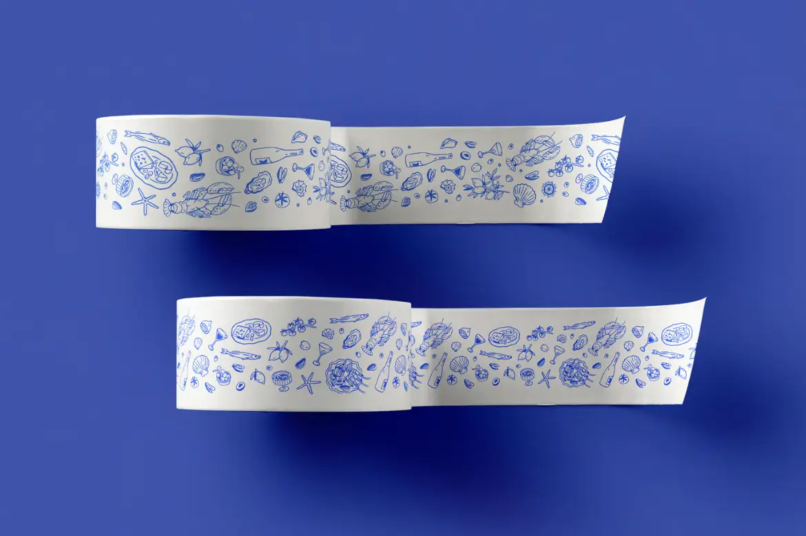 意大利美食线稿无缝矢量图案 Dolce Vita, Italian Food Patterns