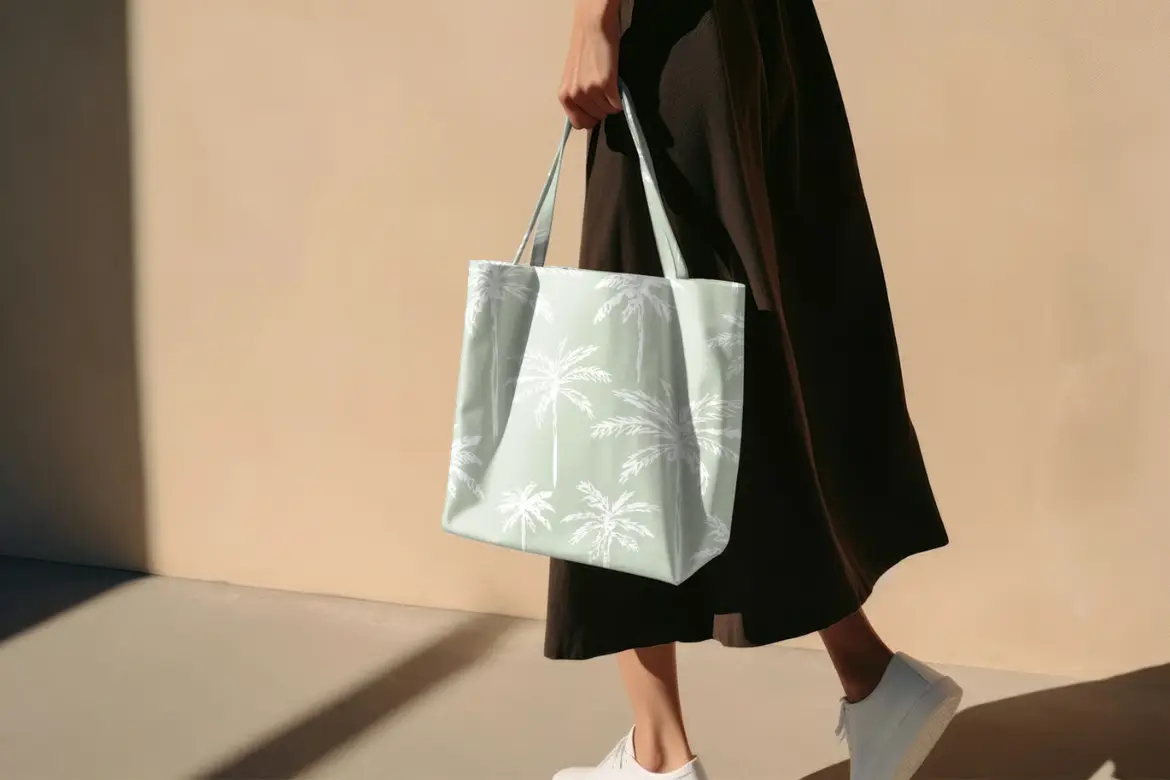 白色棕榈树无缝矢量图案 White Palm Trees