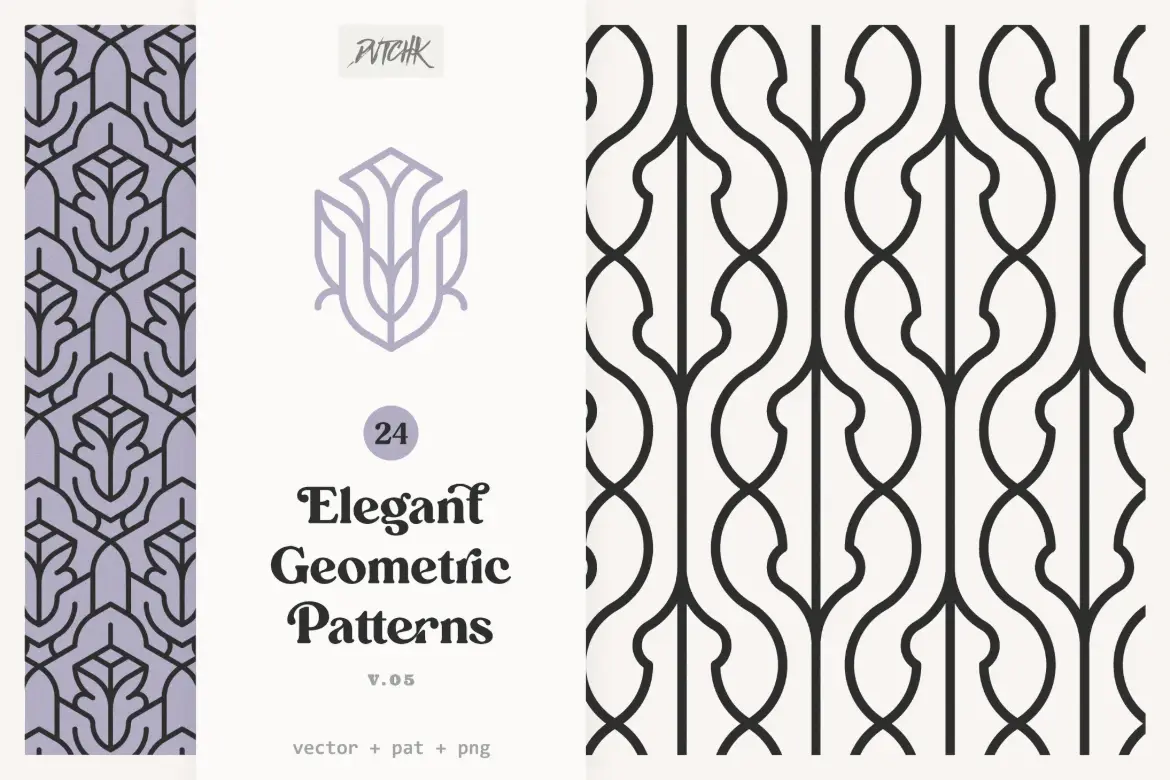 24款优雅几何矢量图案素材集 Elegant Geometric Patterns