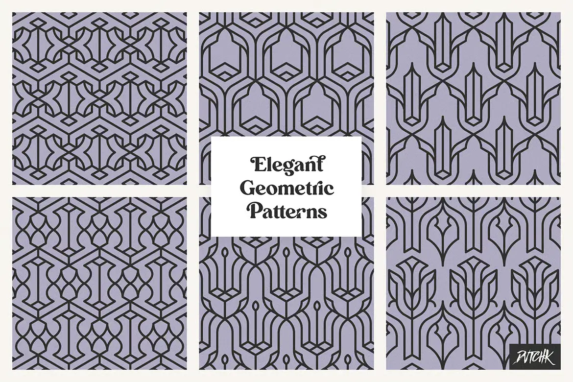 24款优雅几何矢量图案素材集 Elegant Geometric Patterns