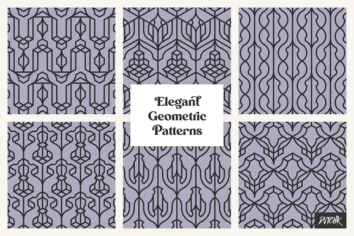 24款优雅几何矢量图案素材集 Elegant Geometric Patterns