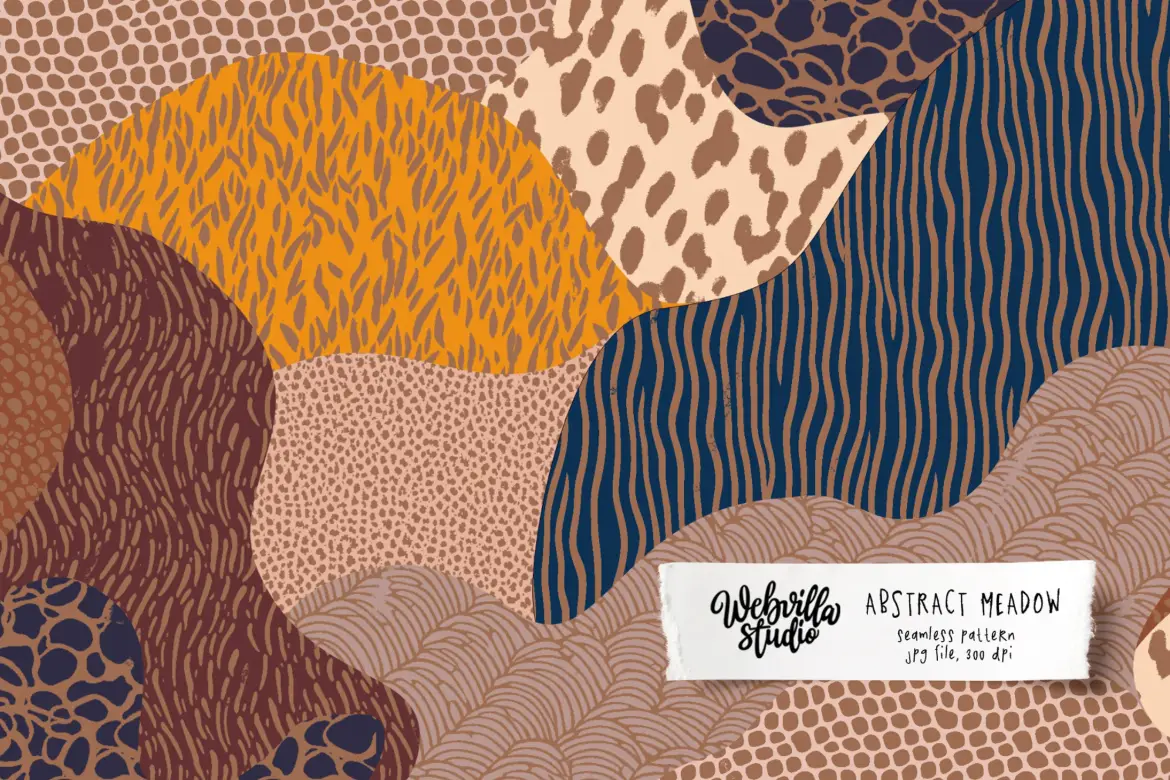 抽象花 meadow 无缝图案素材 Abstract Meadow Pattern