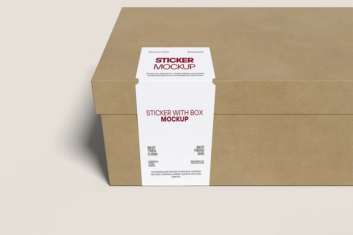 高品质贴纸盒PSD样机模板 High Quality Sticker Box Mockup