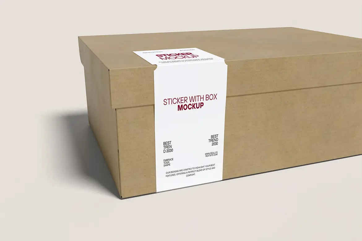 高品质贴纸盒PSD样机模板 High Quality Sticker Box Mockup