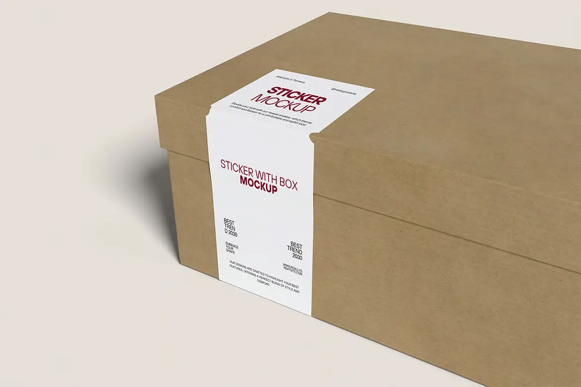 高品质贴纸盒PSD样机模板 High Quality Sticker Box Mockup