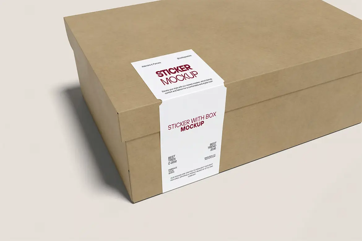 高品质贴纸盒PSD样机模板 High Quality Sticker Box Mockup