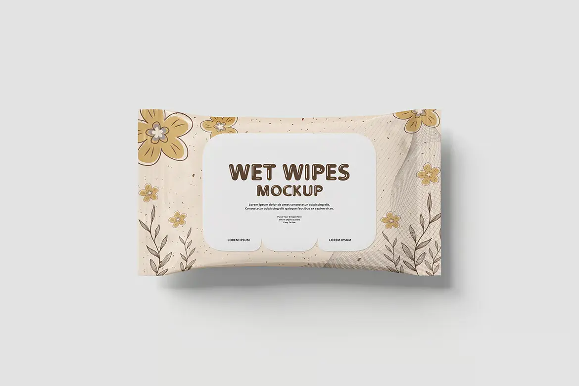 5款湿巾包装PSD样机模板 Wet Wipes Mockup
