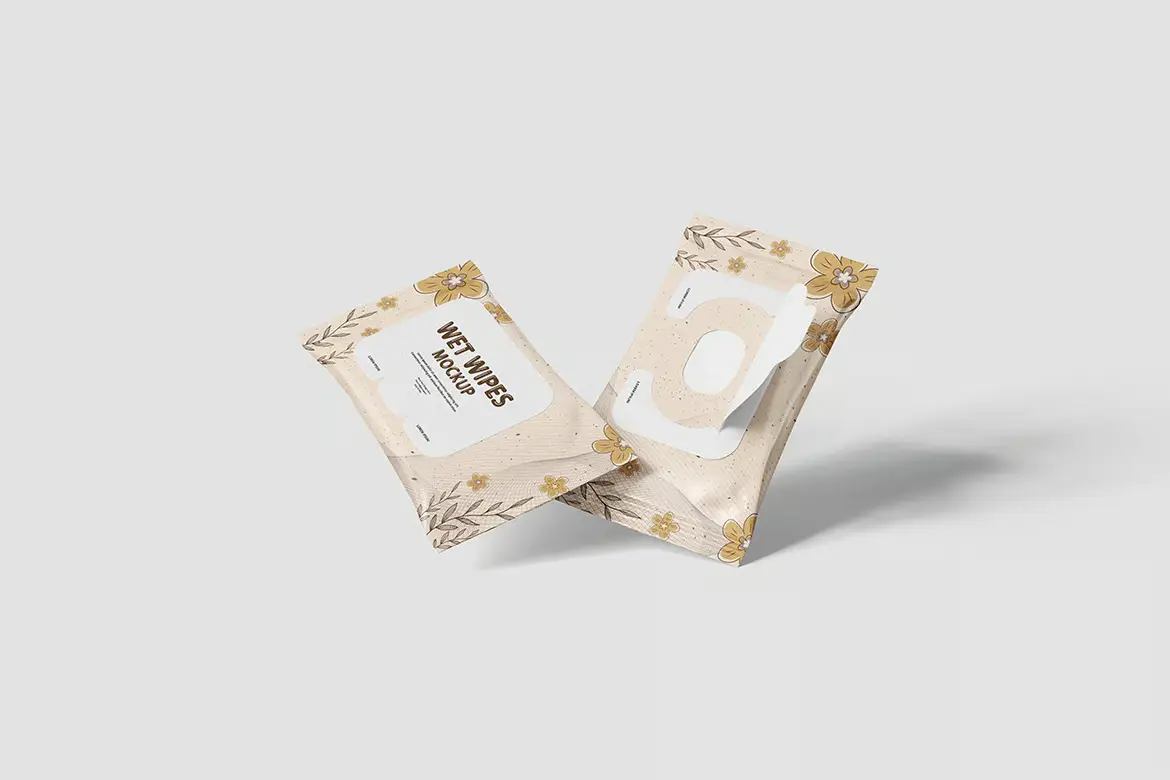 5款湿巾包装PSD样机模板 Wet Wipes Mockup