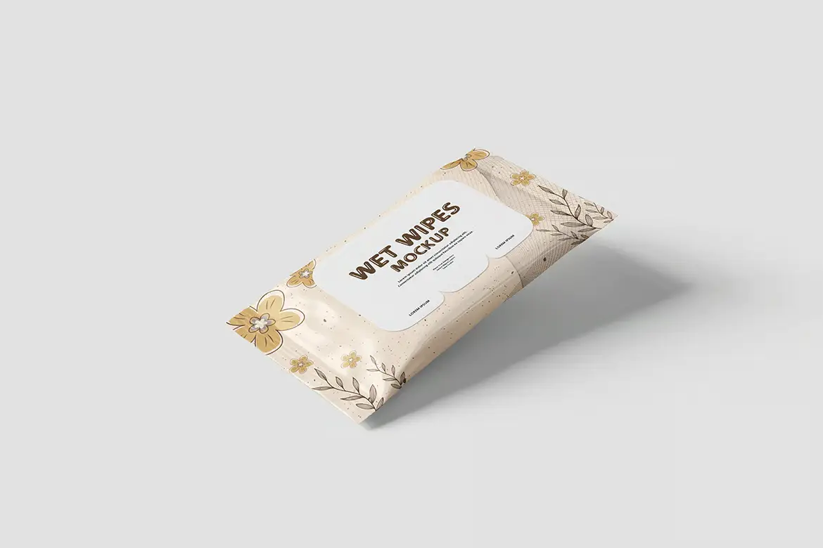 5款湿巾包装PSD样机模板 Wet Wipes Mockup