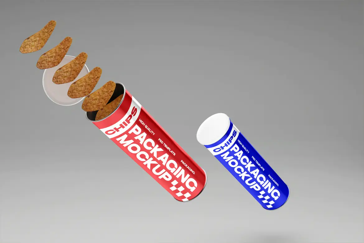 薯片包装PSD样机模板 Chips Packaging Mockup