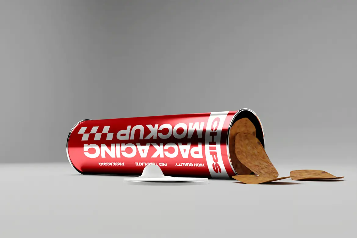 薯片包装PSD样机模板 Chips Packaging Mockup