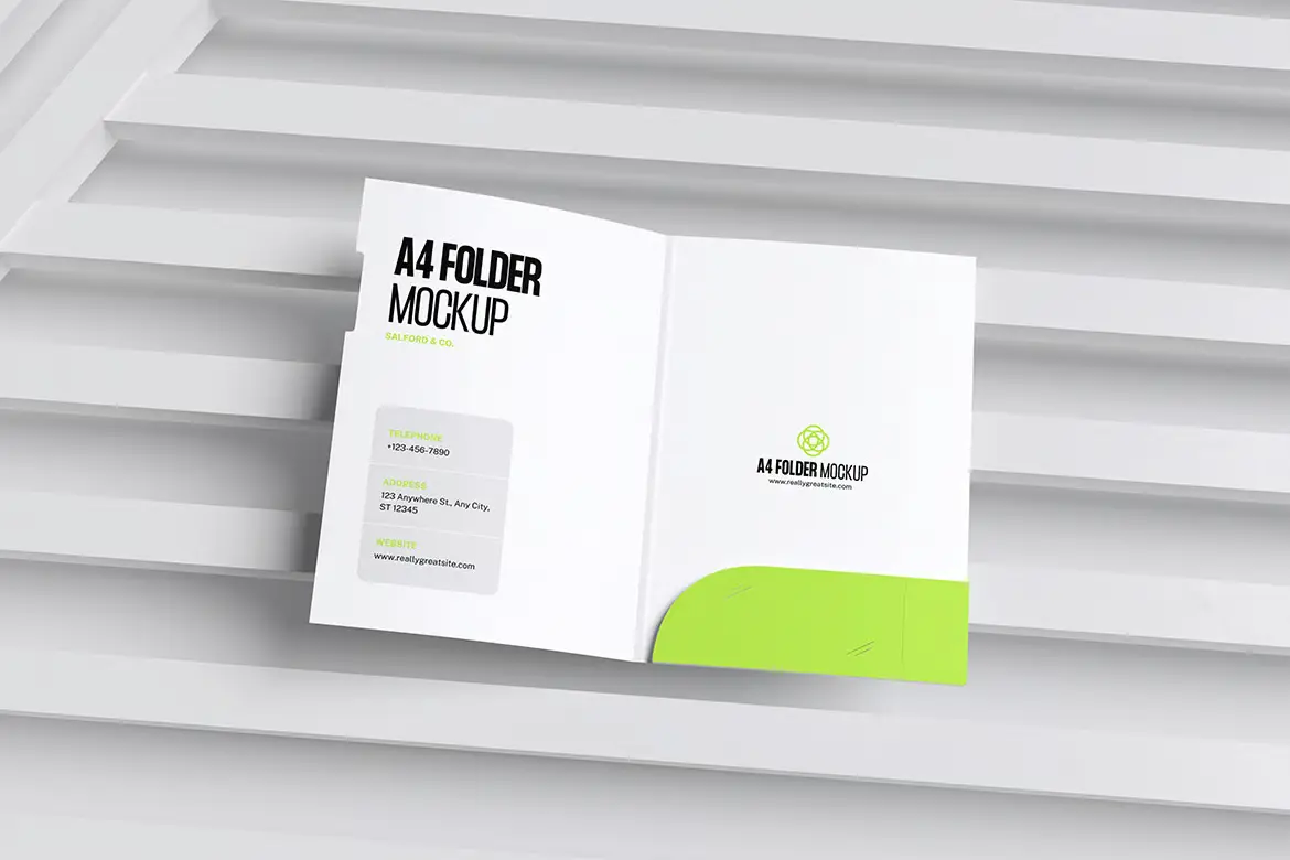 4款文件夹PSD样机模板 Folder Mockup