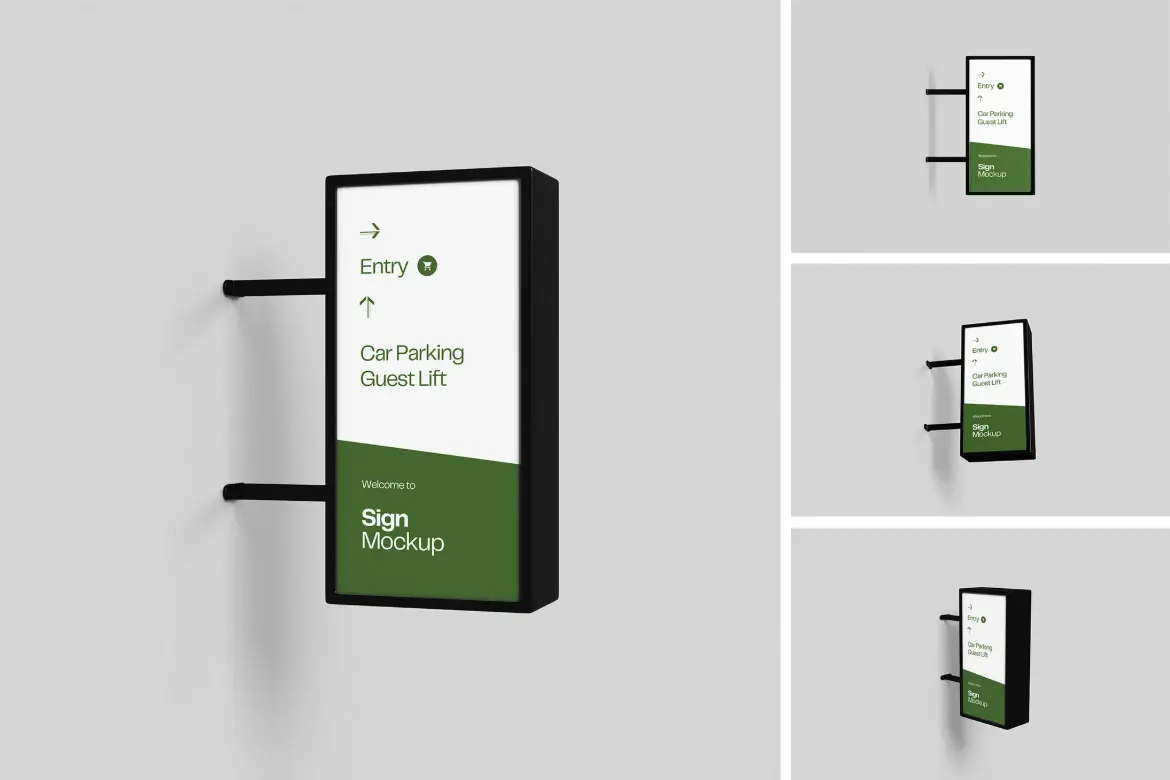 高品质招牌PSD样机模板 High Quality Signboard Mockup