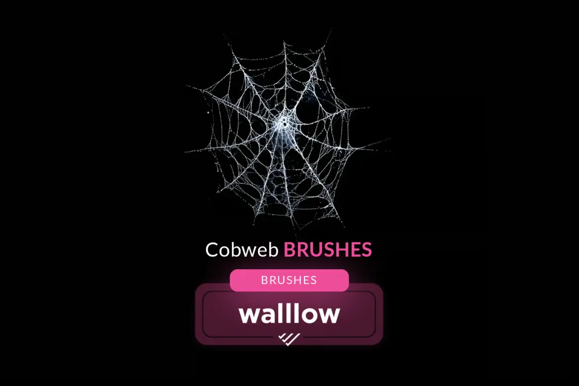 15款逼真蜘蛛网PS笔刷套装 15 Realistic Cobweb Photoshop Brush set
