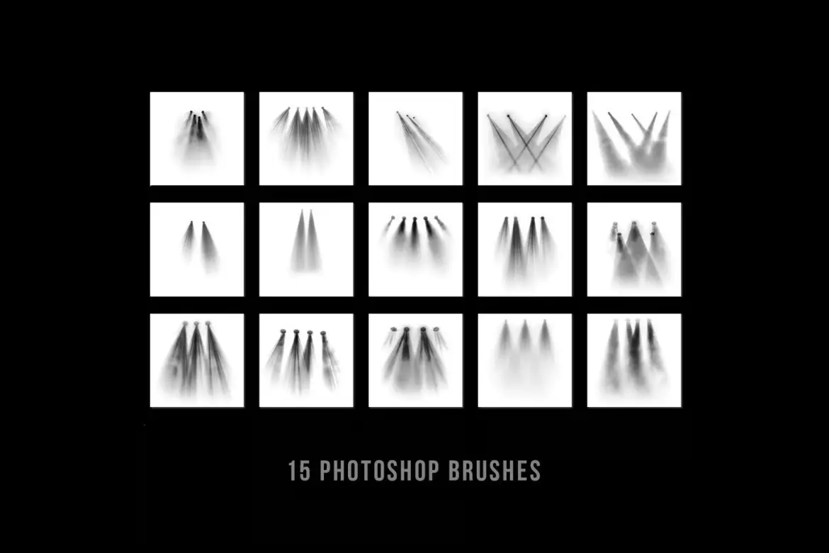 15款舞台派对灯光PS笔刷 Party light effects photoshop digital brushes