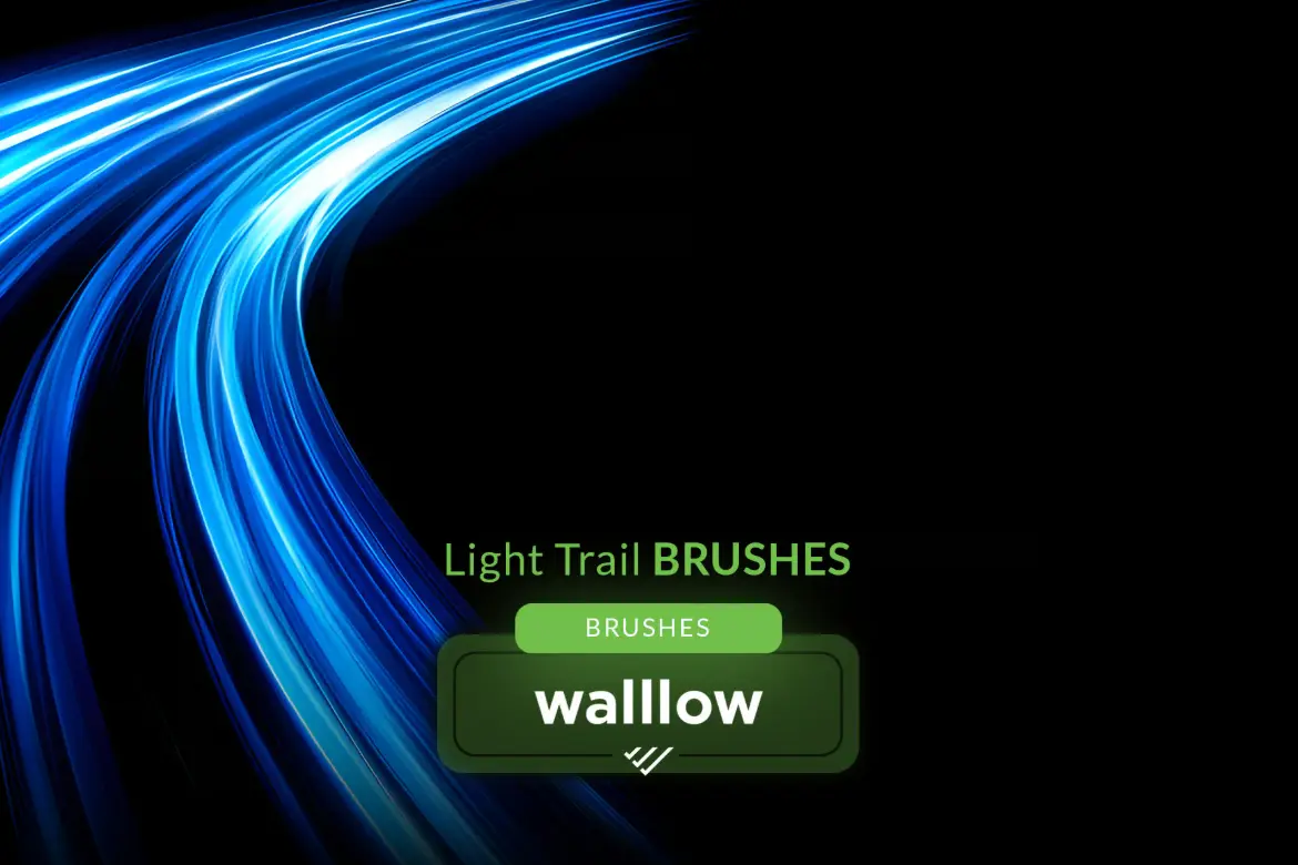 15款动态光轨PS笔刷 Light Trails Photoshop Brushes